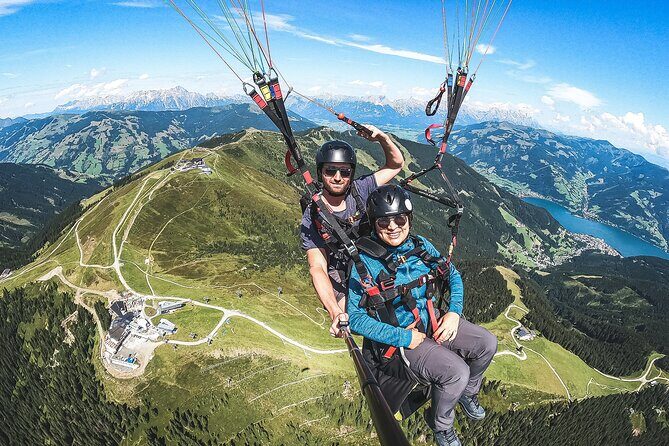 Private tandem flight Classic from the Schmittenhöhe in Zell am See - The CLASSIC flight route: 15–30 minutes of takeoff-to-landing